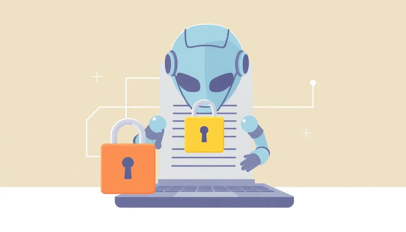 Illustration of secure AI form-filling with encryption