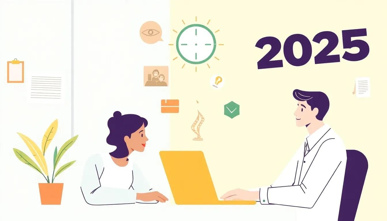 Illustration of HR strategies for creating a stress-free workplace in 2025