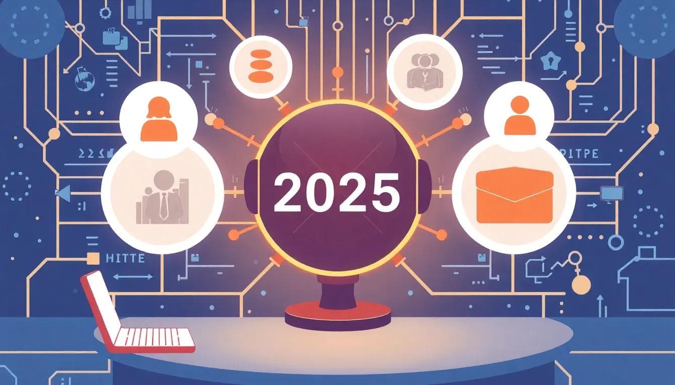 Illustration of AI tools optimizing HR recruitment processes in 2025